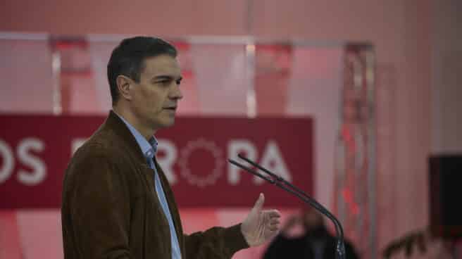 Sánchez: "El enemigo no está solo en Moscú, está en París en las elecciones" El presidente del Gobierno, Pedro Sánchez, interviene en un acto del PSOE