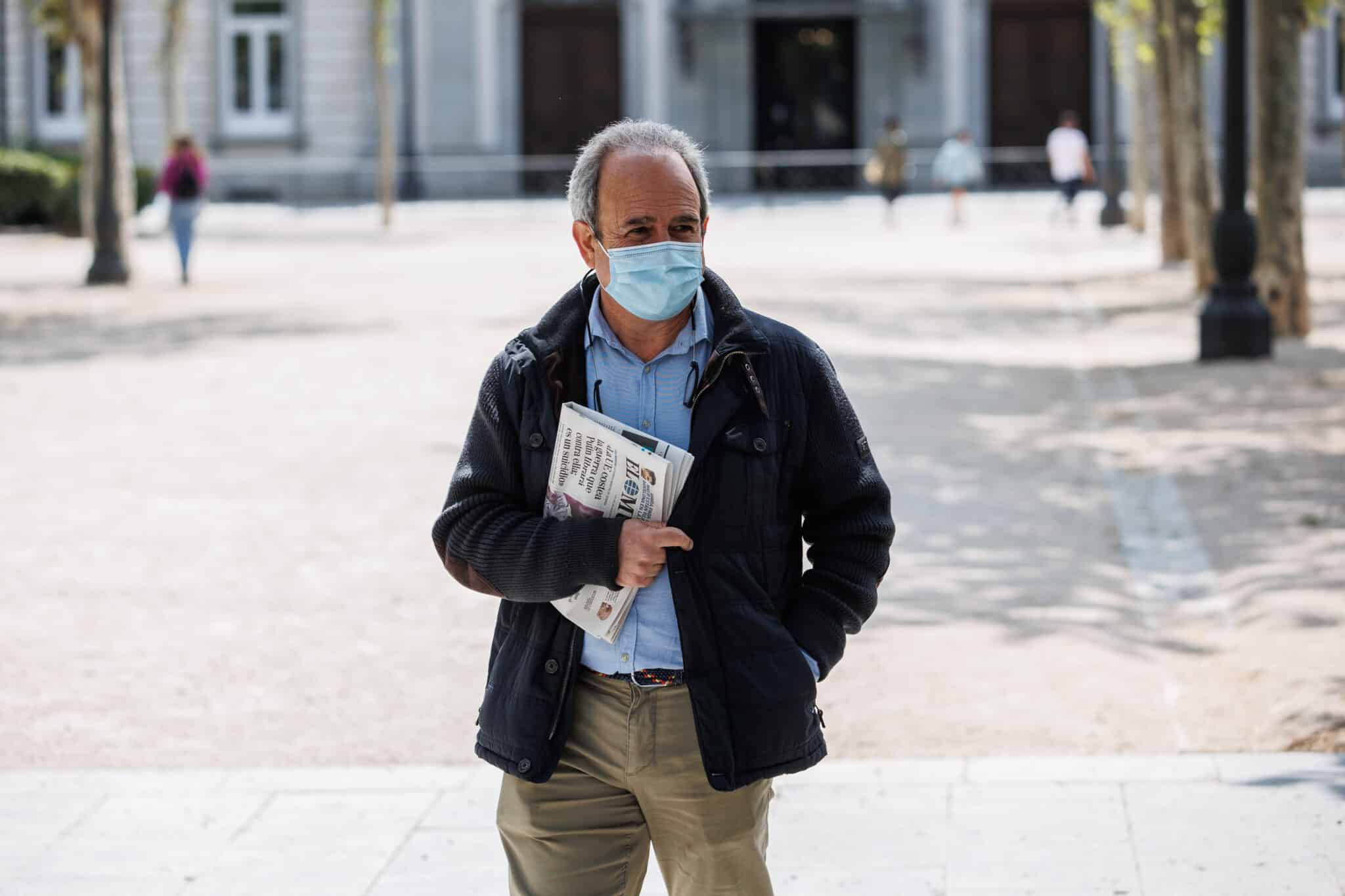 El que fuera alcalde de Boadilla del Monte Arturo González Panero 'El Albondiguilla' a su salida de la Audiencia Nacional donde han determinado su ingreso en prisión en un plazo de tres días, en el marco de la trama Gürtel