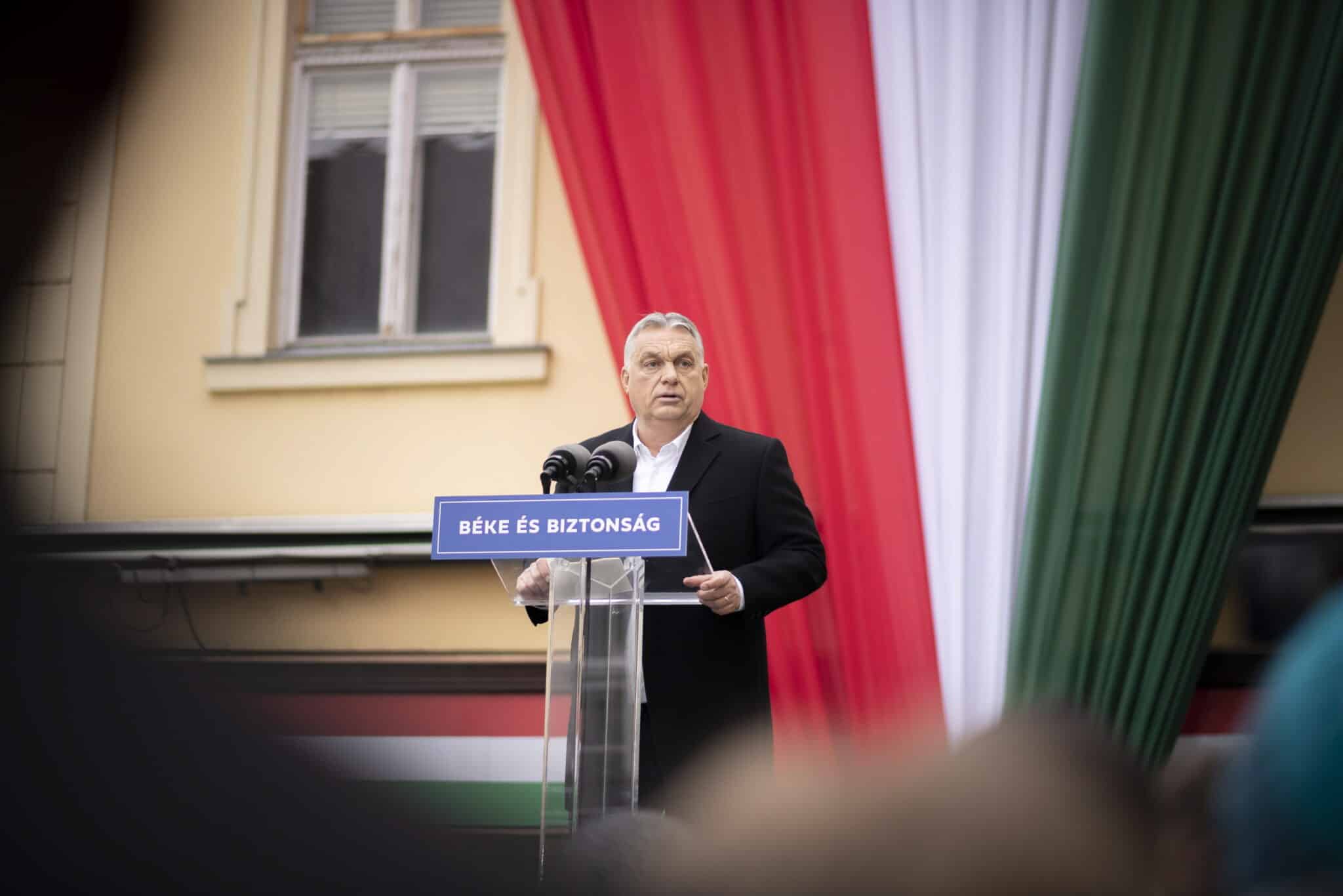 El primer ministro de Hungría, Viktor Orban, en su último mitin electoral