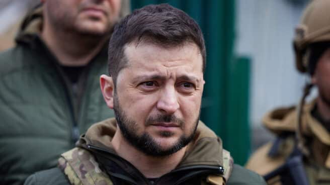 El presidente ucraniano, Volodimir Zelenski, en Bucha Zelenski en Bucha