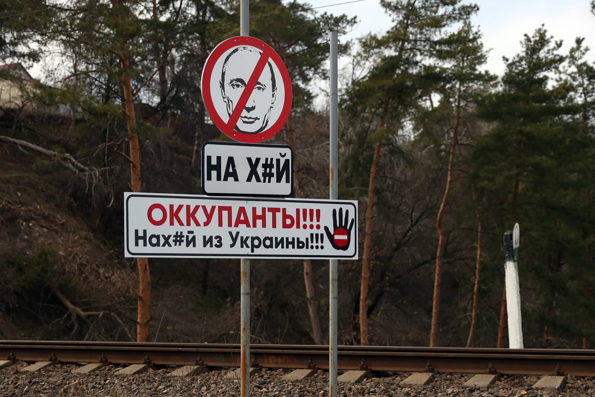 Una señal contra Putin en Cherkasy (Ucrania).