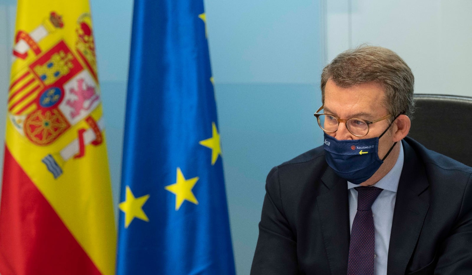 El presidente del PP, Alberto Núñez Feijóo, durante la reunión del Comité de Dirección este lunes en Génova.