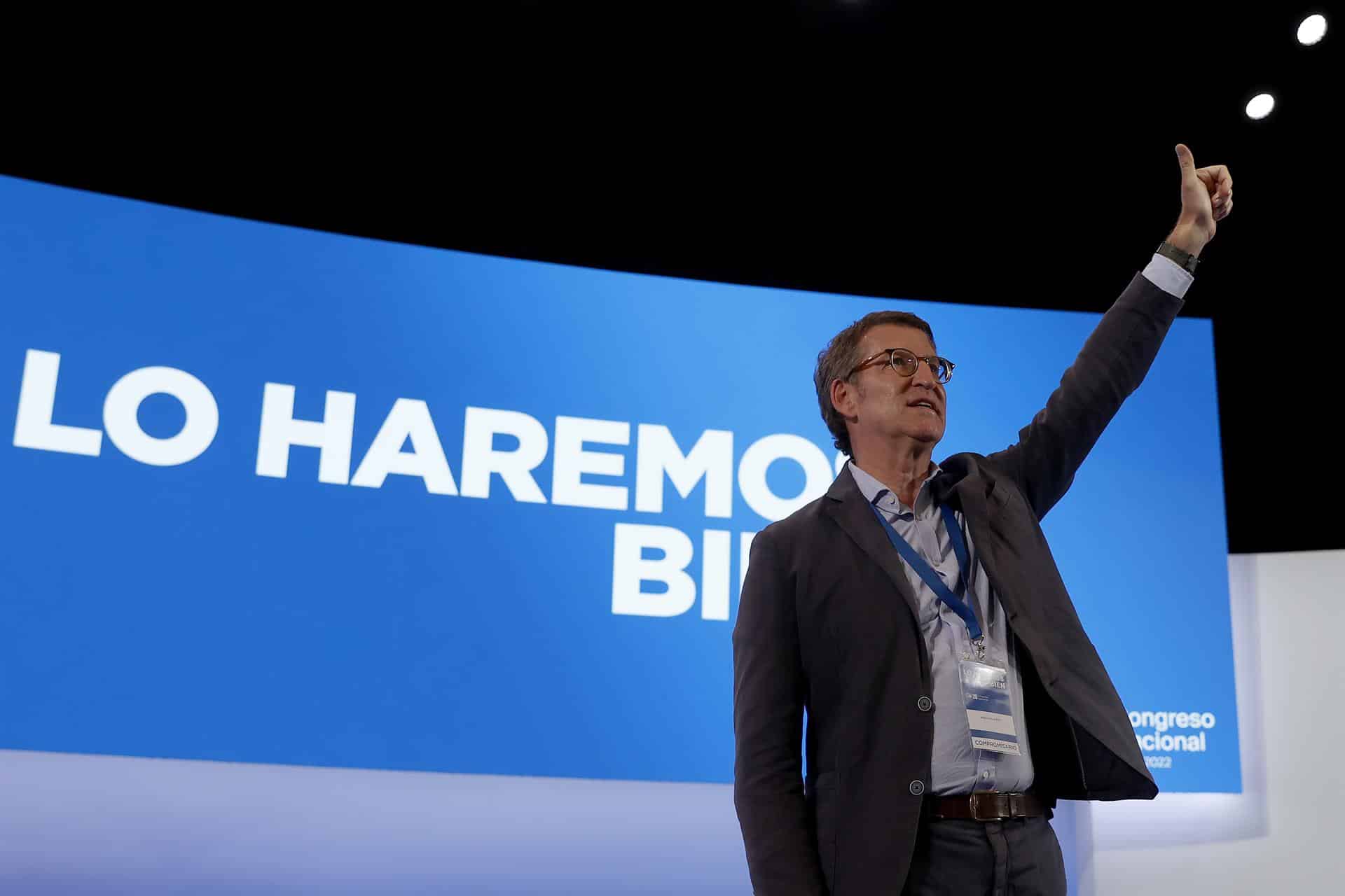 El presidente del PP, Alberto Núñez Feijóo, en el XX Congreso Nacional Extraordinario de Sevilla.