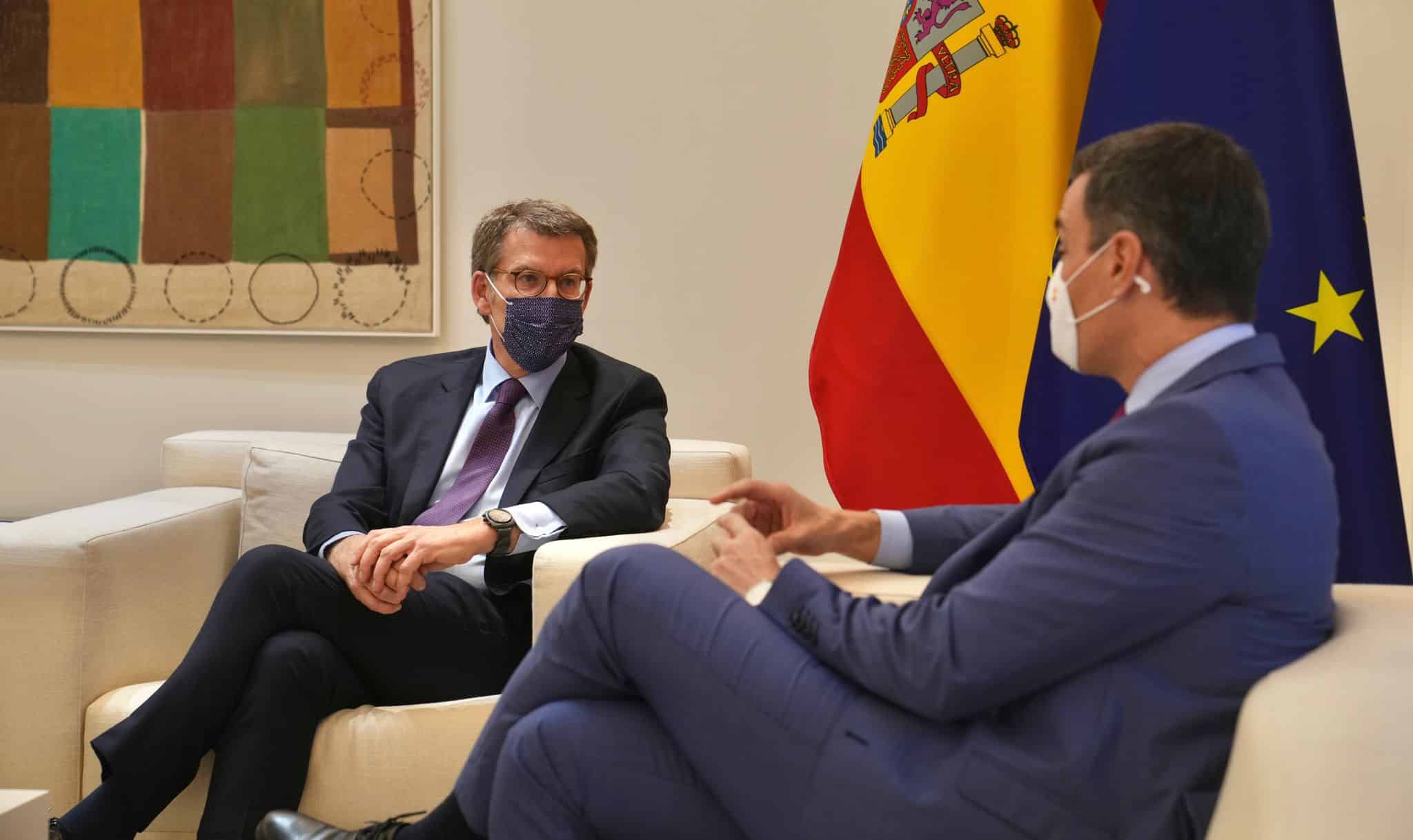 Reunión entre Alberto Nuñez Feijóo y Pedro Sánchez