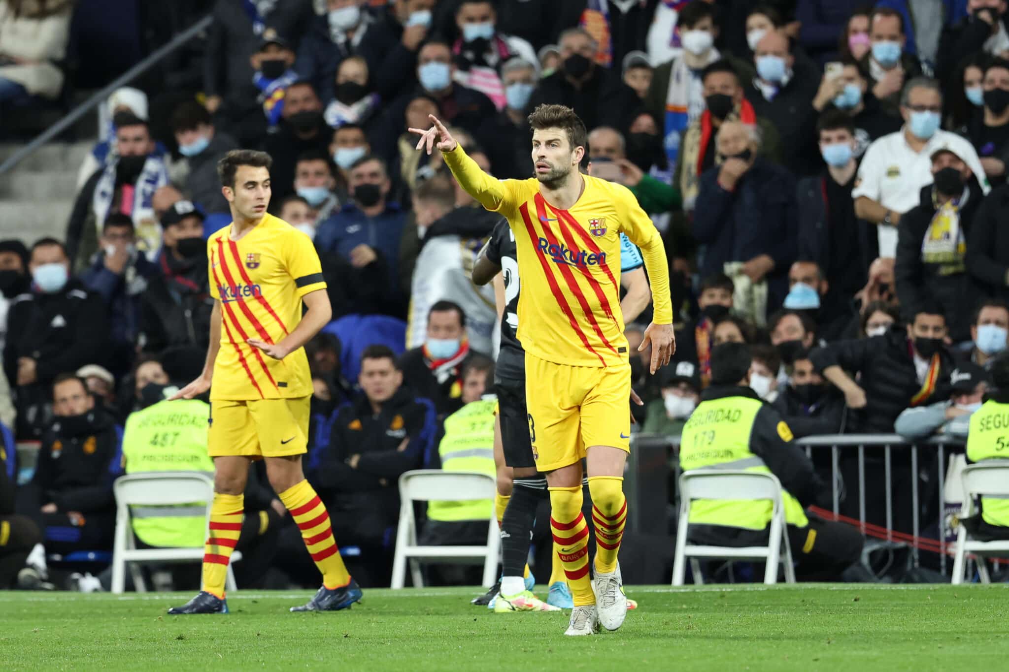 Gerard Piqué en un partido con el FC Barcelona