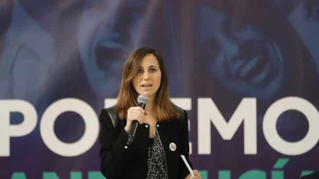 Ione Belarra, en un acto de Podemos. Ione Belarra, secretaria general de Podemos, en un acto de Podemos.