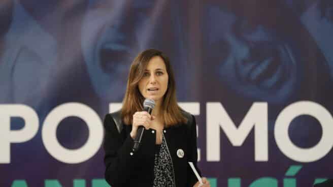 Ione Belarra, secretaria general de Podemos, en un acto de Podemos.