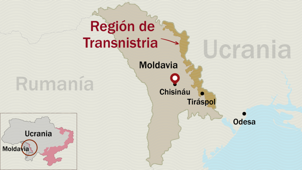 Mapa de la Región de Transnistria en Moldavia