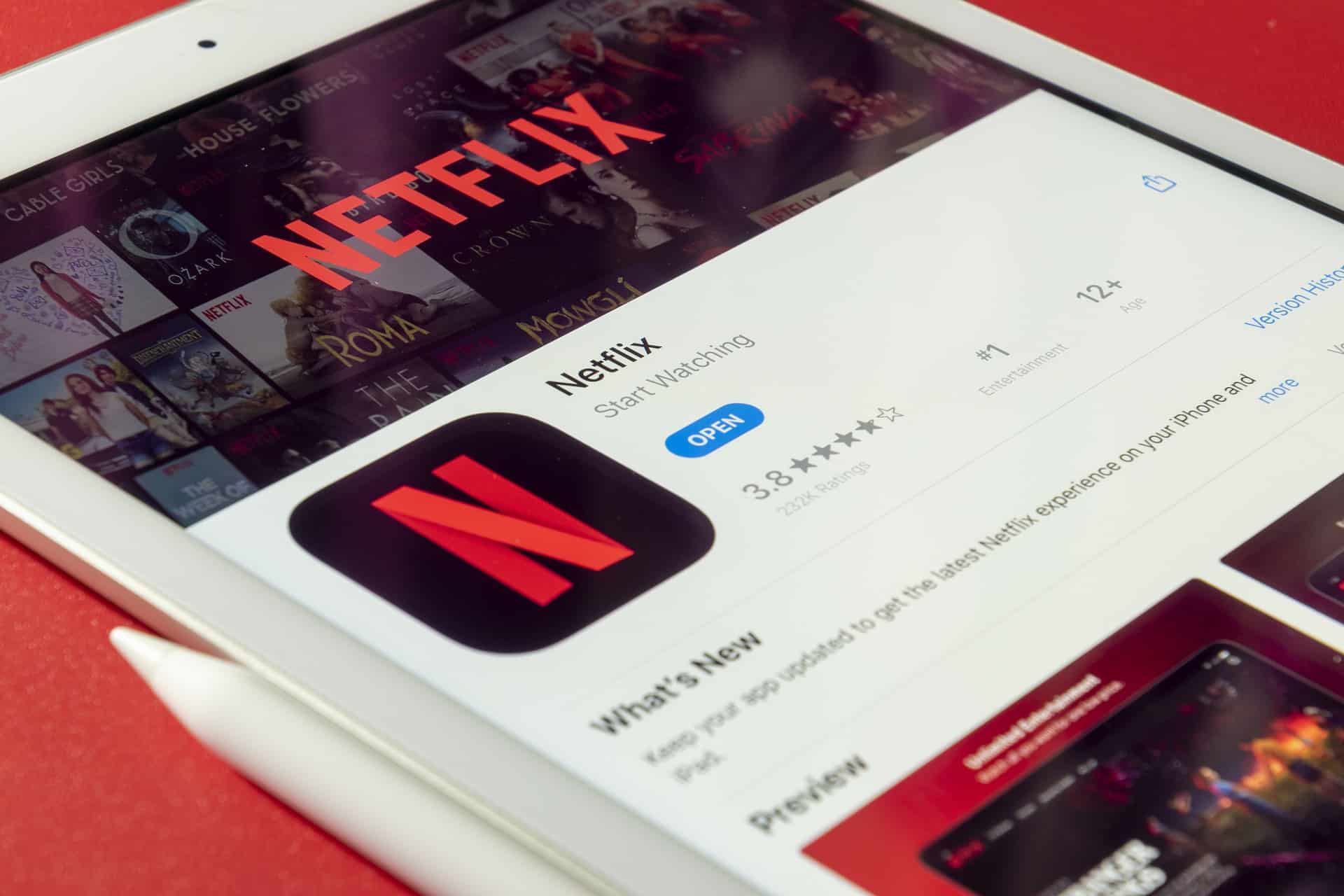 Dispositivo con la aplicación de Netflix