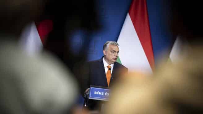 El primer ministro de Hungría, Viktor Orban, este lunes en una rueda de prensa.