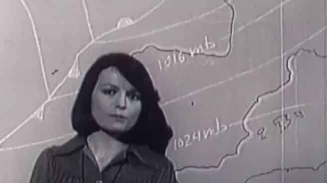 Pilar Sanjurjo Una joven Pilar Sanjurjo presenta el tiempo en TVE