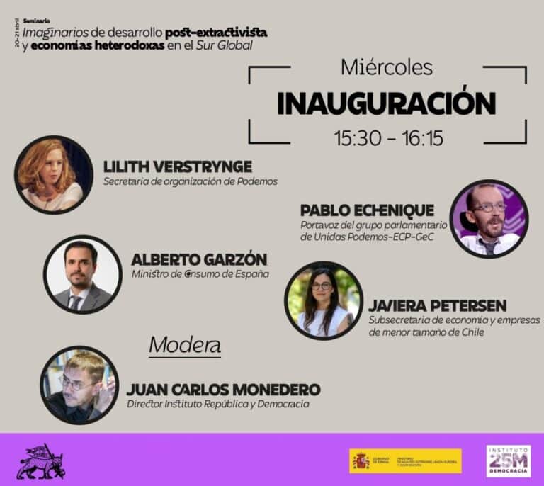 Exteriores subvenciona un seminario de Podemos sobre "desarrollo post-extractivista"