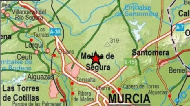 Un terremoto de 3.1 de magnitud sorprende de madrugada a los vecinos de Murcia y Molina de Segura