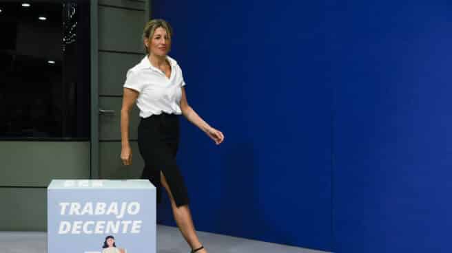 Yolanda Díaz Yolanza Díaz, Ministra de Trabajo de España, en un acto público sobre trabajo y empleo