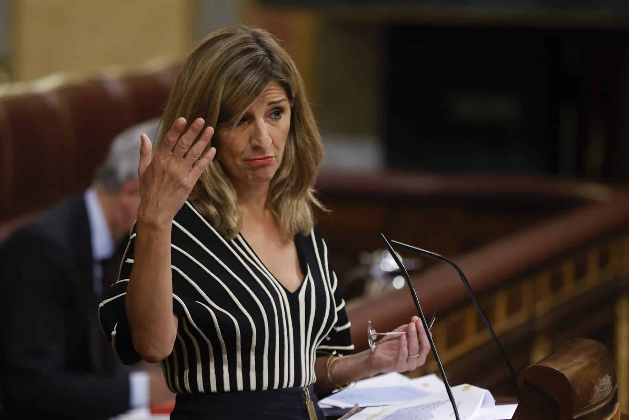 La vicepresidenta segunda y ministra de Trabajo, Yolanda Díaz, en el Congreso de los Diputados