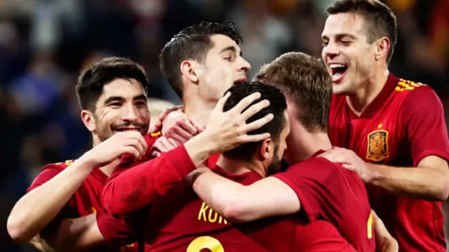 RTVE adquiere los derechos de para emitir la Eurocopa 2024 de Alemania Los jugadores de la Selección Española en una imagen de archivo