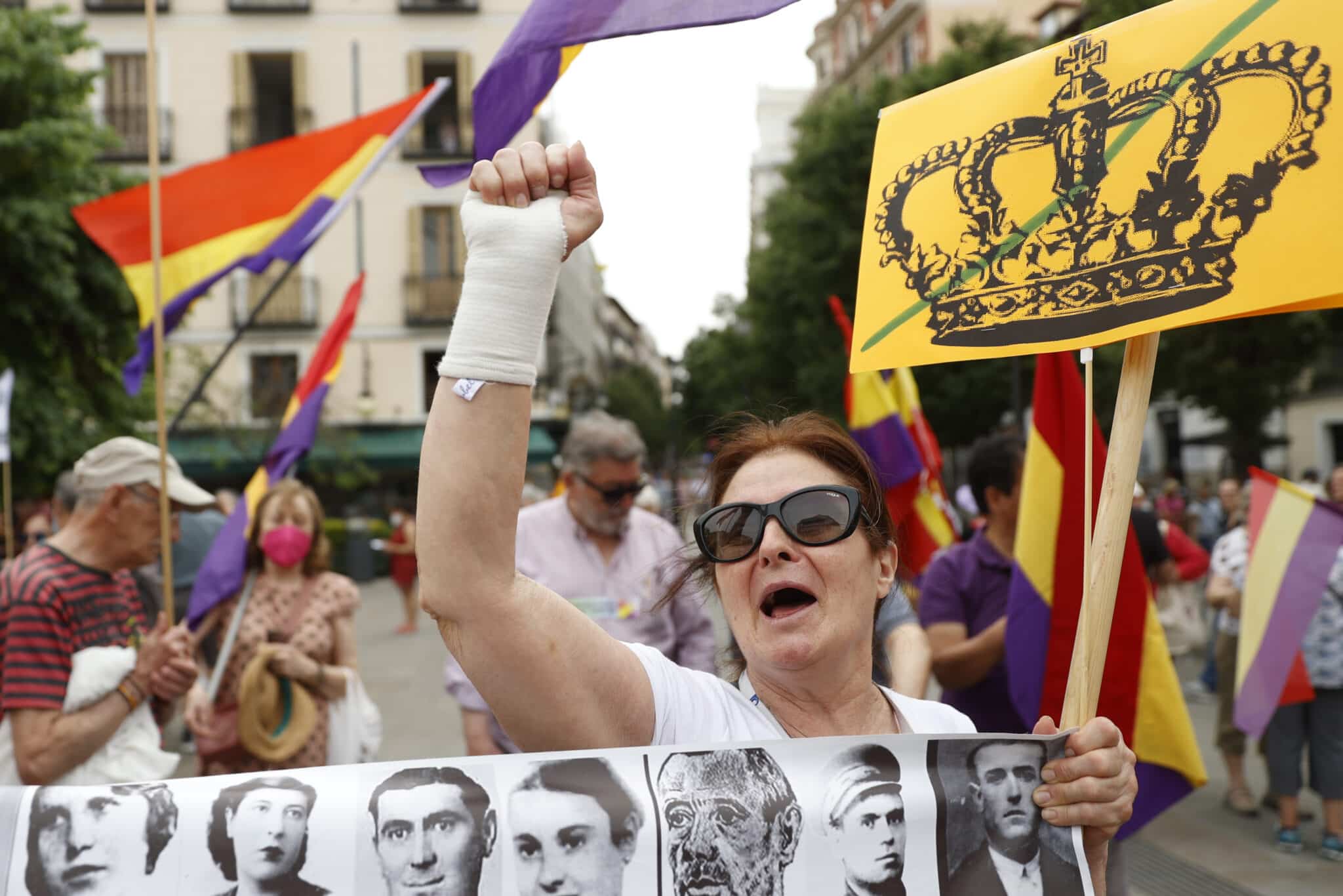 Concentración en Madrid en contra de la vuelta del rey emérito.