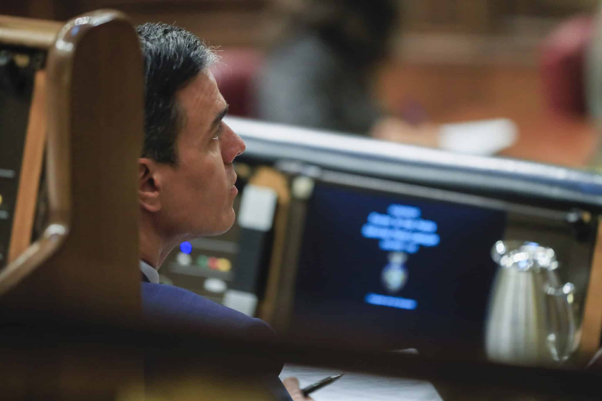 El presidente del Gobierno, Pedro Sánchez, en la intervención en el Congreso de los Diputados por el espionaje con el sistema 'Pegasus'.