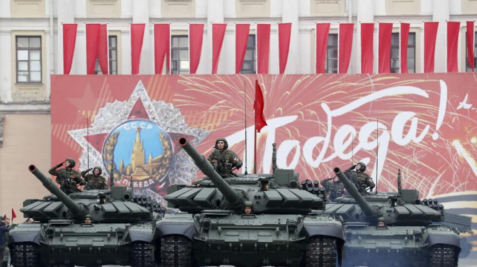 Preparativos del Día de la Victoria en San Petersburgo