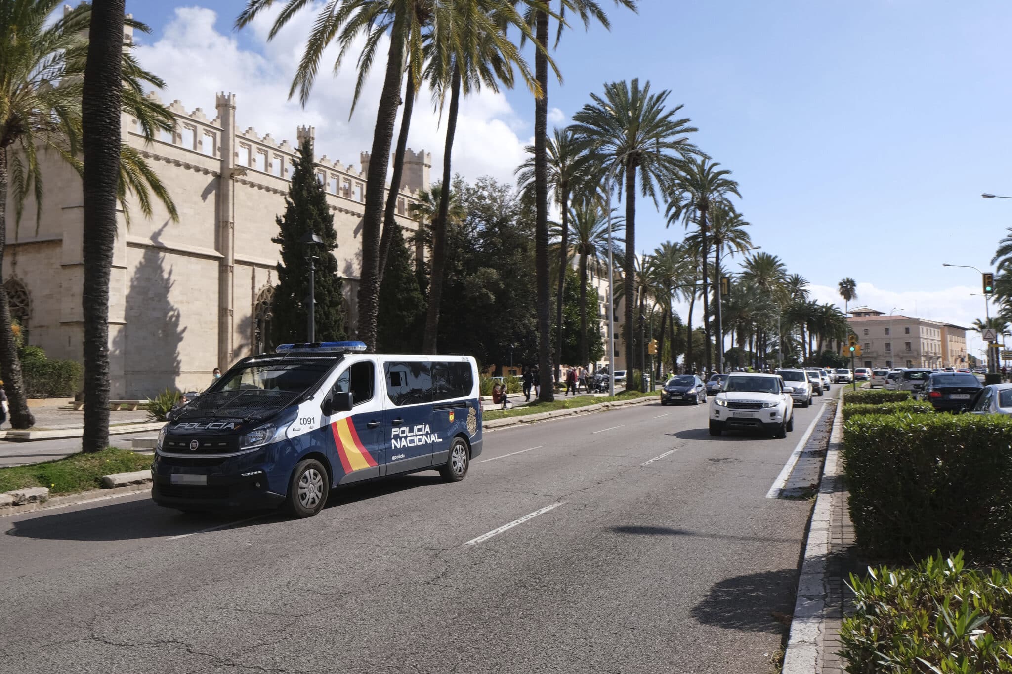 Un furgón de la Policía Nacional en Palma