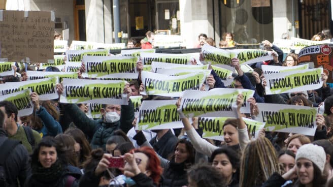 Manifestación contra la sentencia del 25% de castellano en la educación catalana.