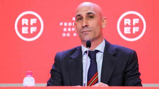 El presidente de la RFEF, Luis Rubiales, en su última rueda de prensa.