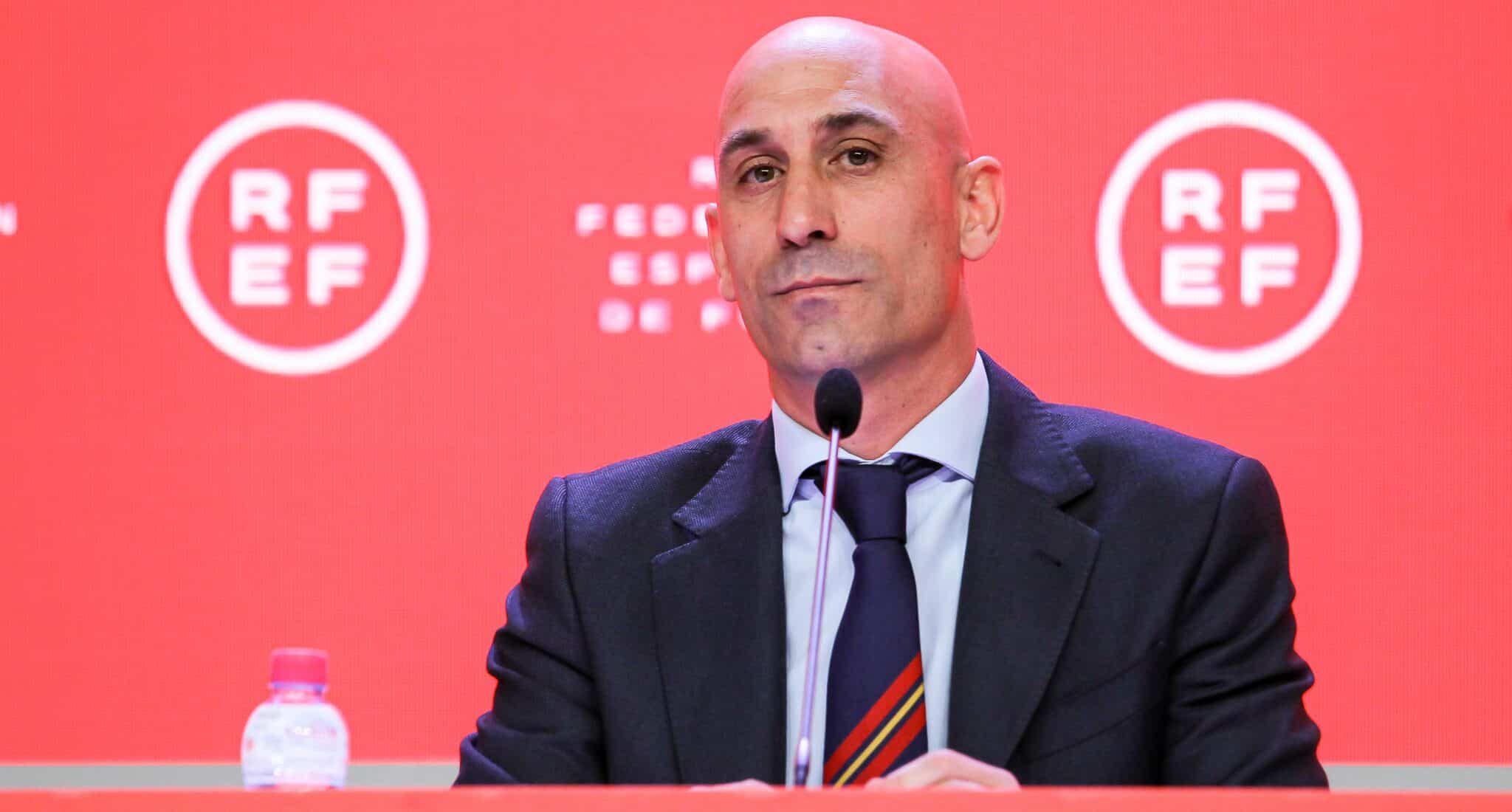 El presidente de la RFEF, Luis Rubiales, en su última rueda de prensa.