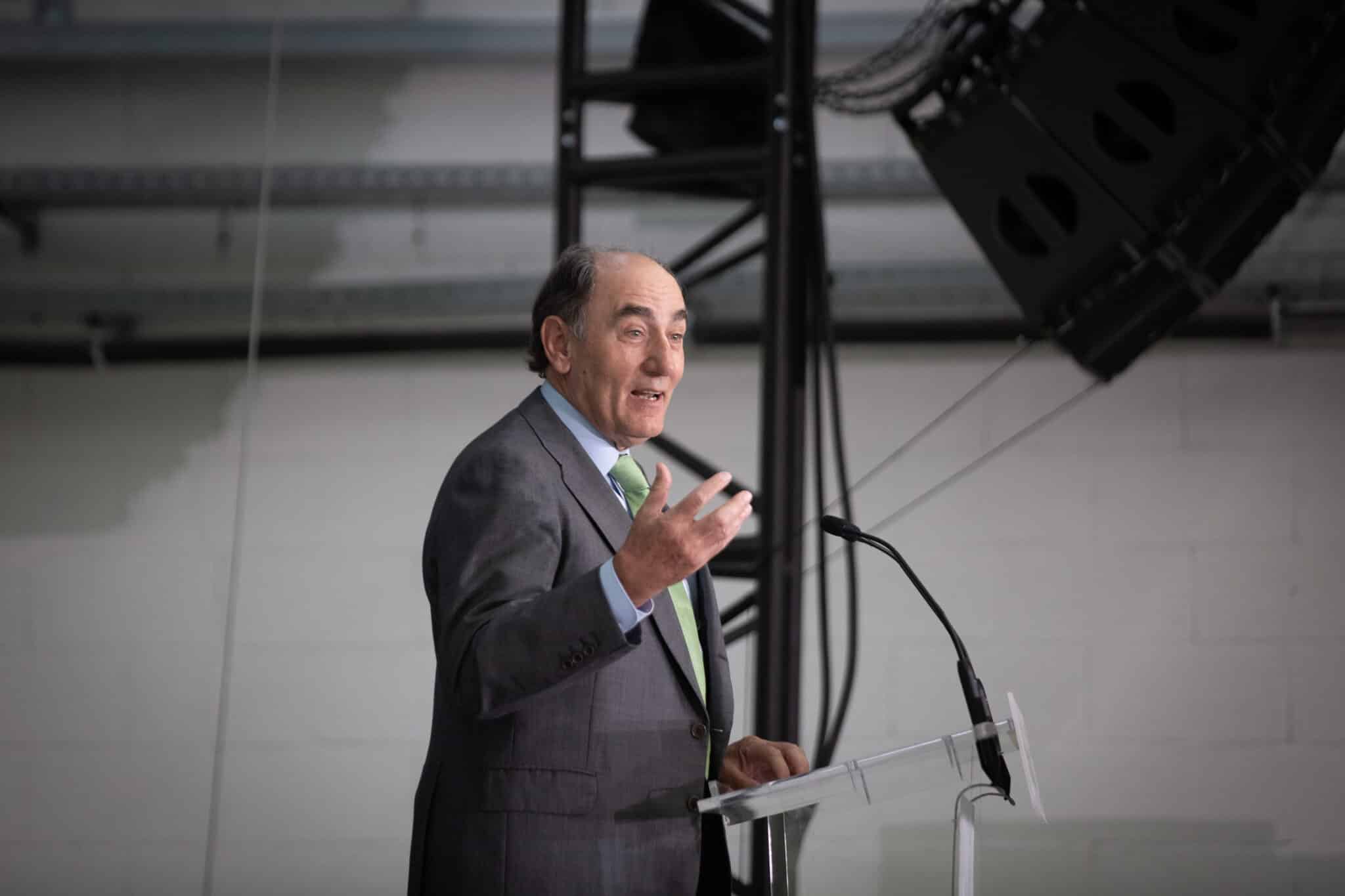 El presidente de Iberdrola, Ignacio Sánchez Galán, interviene en la inauguración de la nueva planta de Wallbox