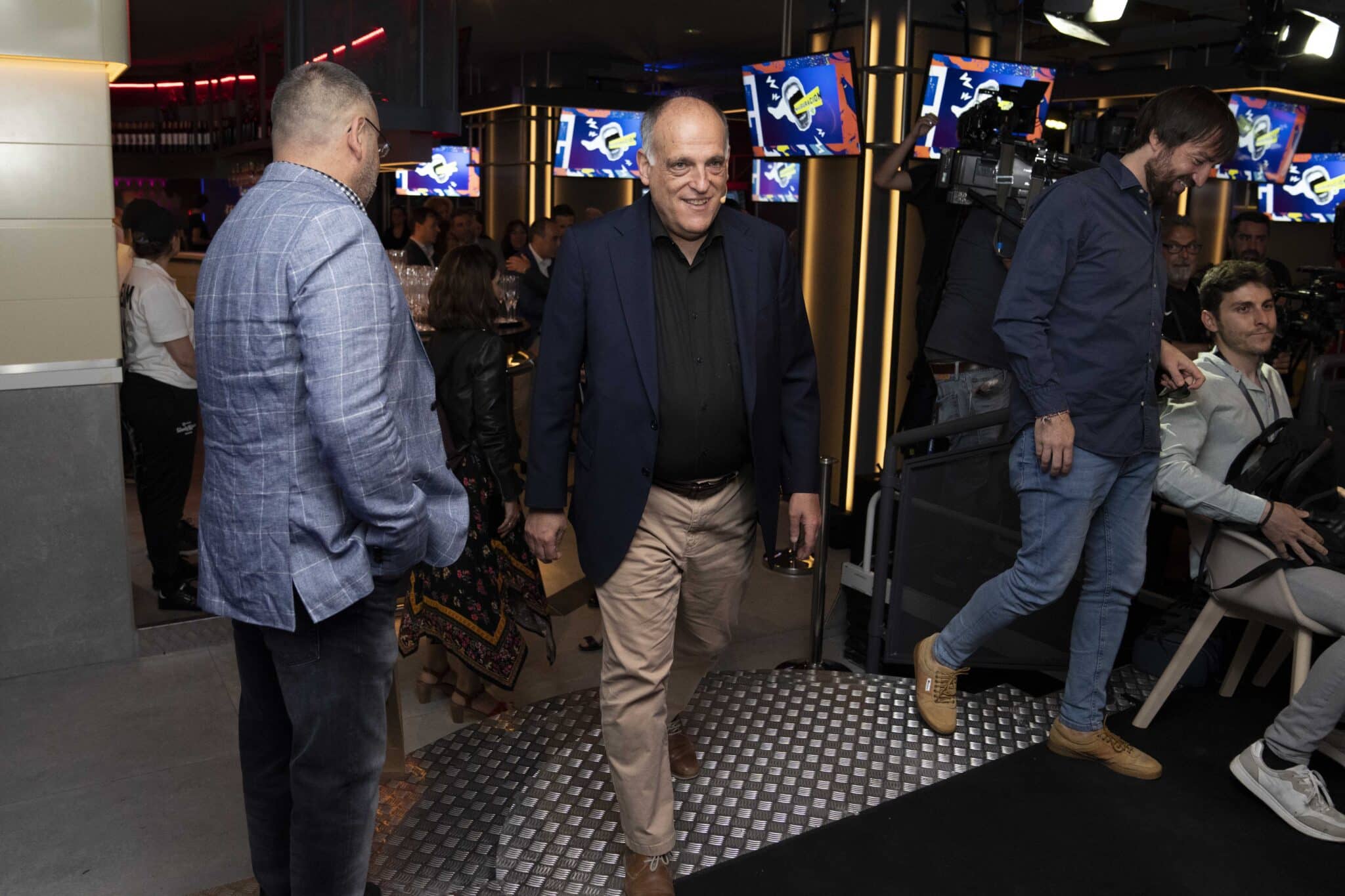 Javier Tebas, presidente de LaLiga, durante la presentación del restaurante LaLiga TwentyNine’s Madrid