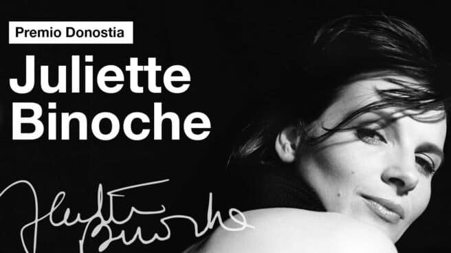 Juliette Binoche, premio Donostia y protagonista del cartel del 70ª Festival de San Sebastián Cartel oficial del 70º Festival de Cine de San Sebastián