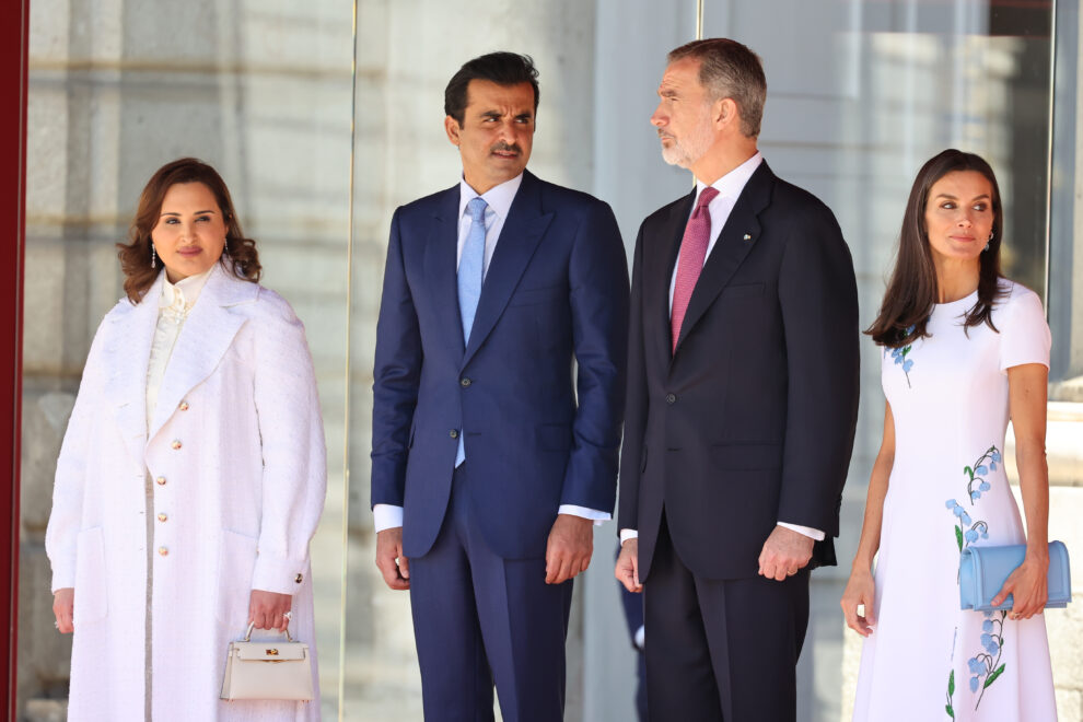 Los reyes reciben al emir de Qatar y a su esposa la jequesa