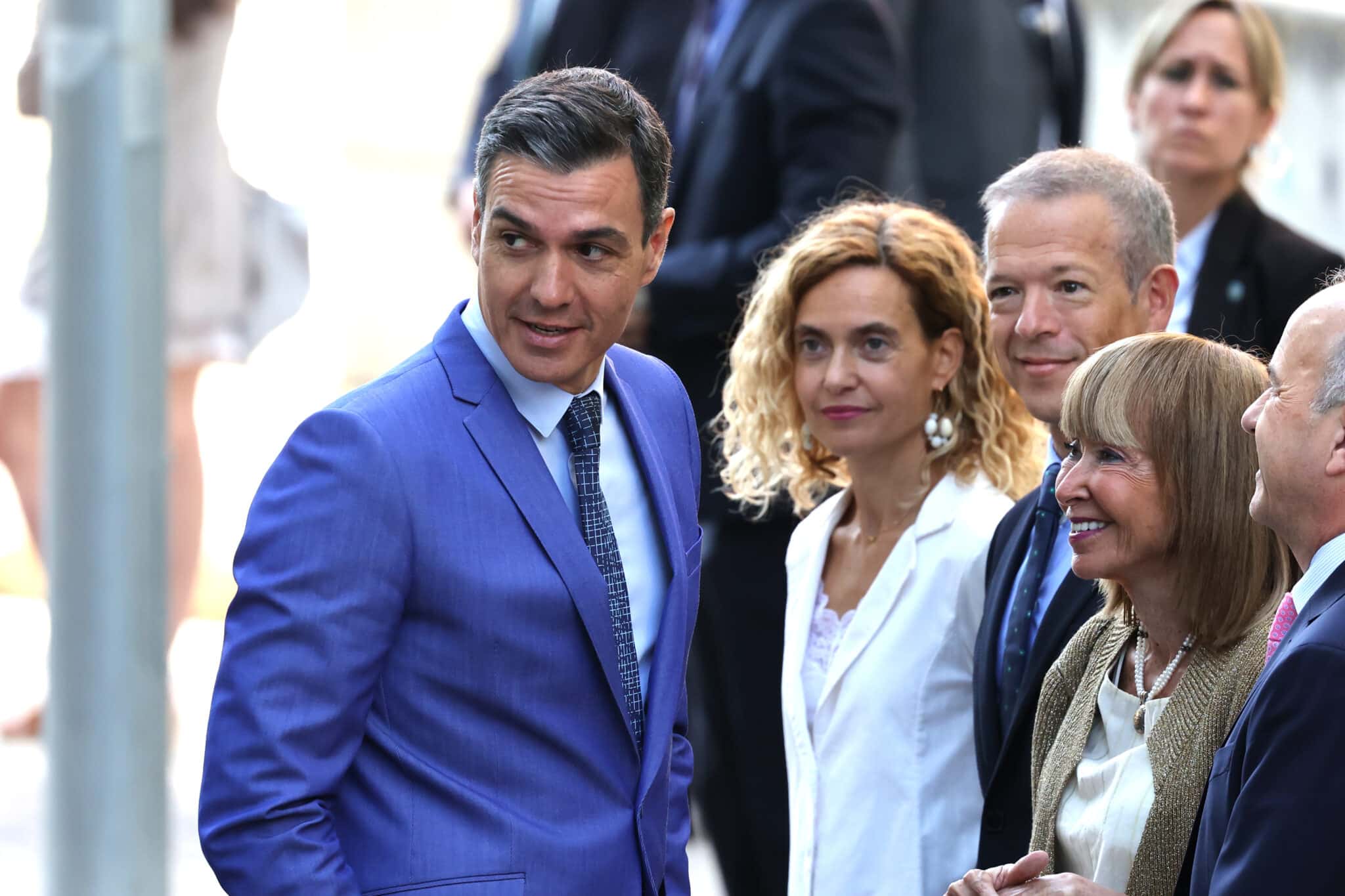 El presidente del gobierno, Pedro Sánchez, a su llegada a una conferencia en Madrid.