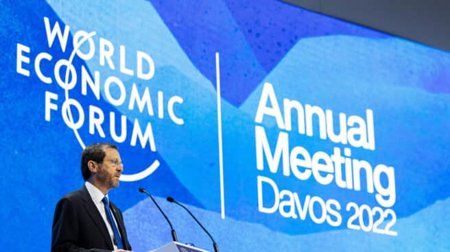 Isaac Herzog, presidente de Israel, pronuncia un discurso en la reunión anual del Foro Económico Mundial en Davos-Klosters.