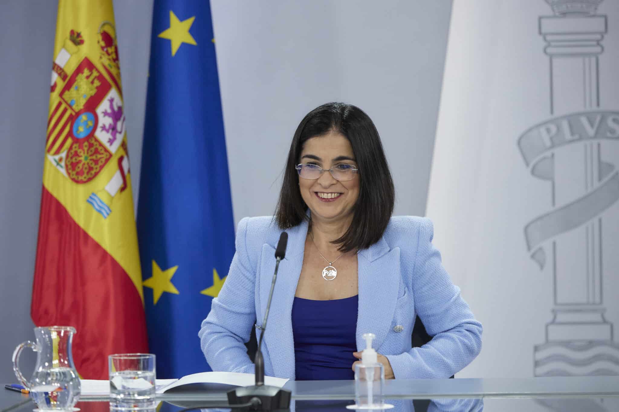 La ministra de Sanidad, Carolina Darias, participa en la rueda de prensa posterior al Consejo Interterritorial del SNS