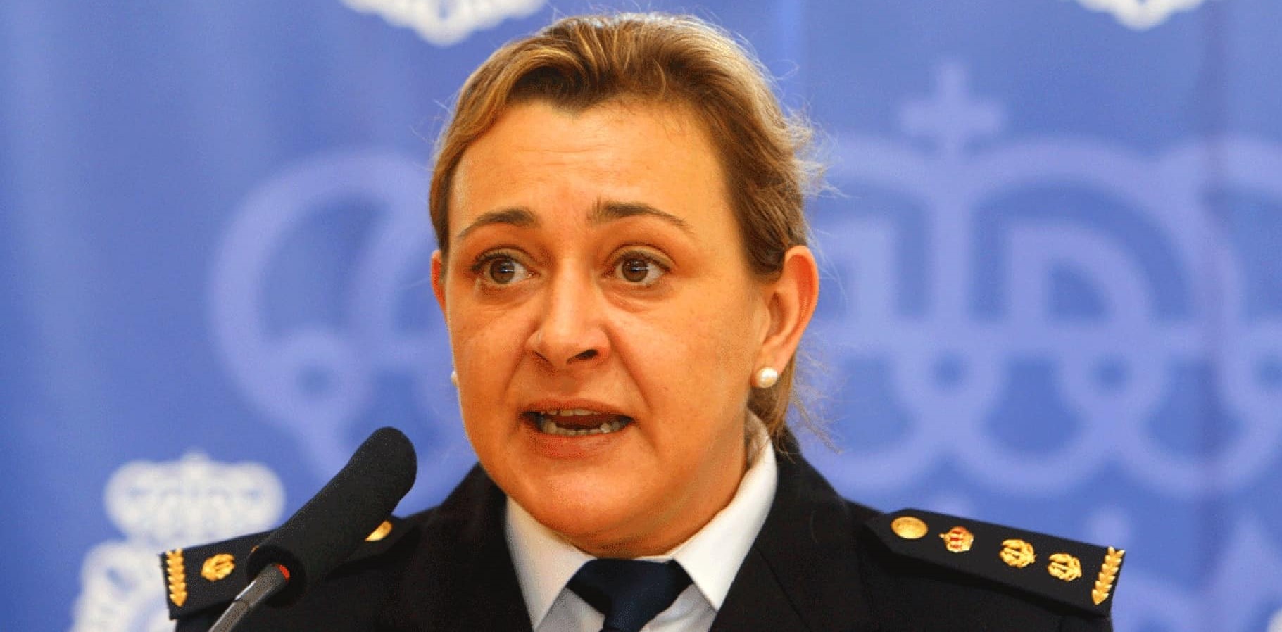 La comisaria de policía Estíbaliz Palma, en una comparecencia informativa.
