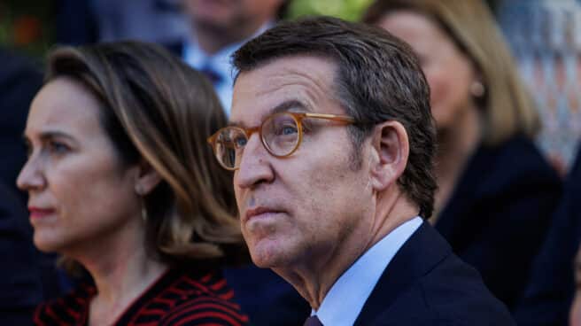 El presidente nacional del PP, Alberto Núñez Feijóo, participa en un acto organizado por el PP para conmemorar el Día de Europa. Alberto Feijóo, presidente nacional del PP, participa en un acto organizado por el PP para conmemorar el Día de Europa.