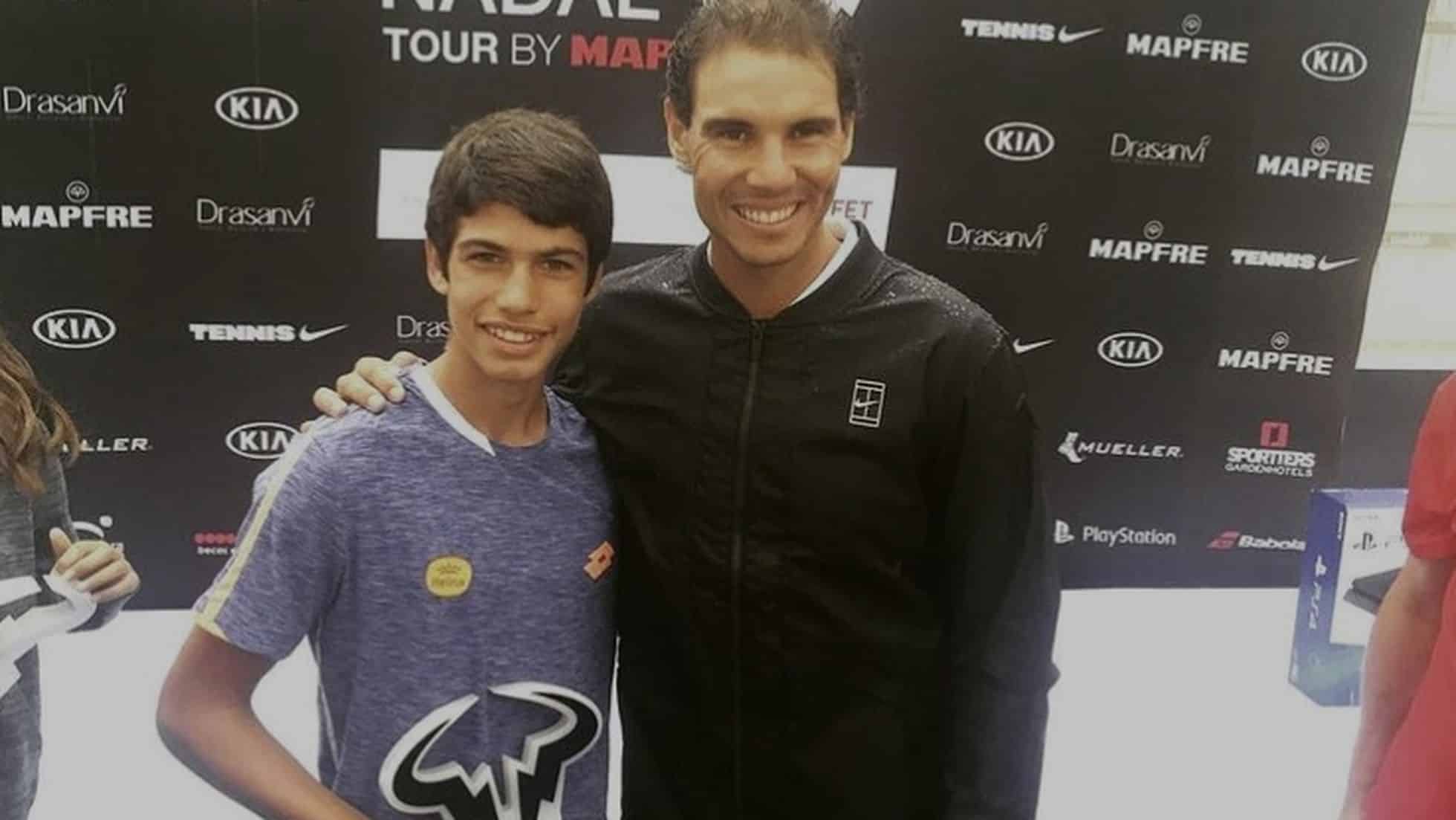 Alcaraz con Nadal en una imagen de hace unos años colgada por el murciano en su Instagram