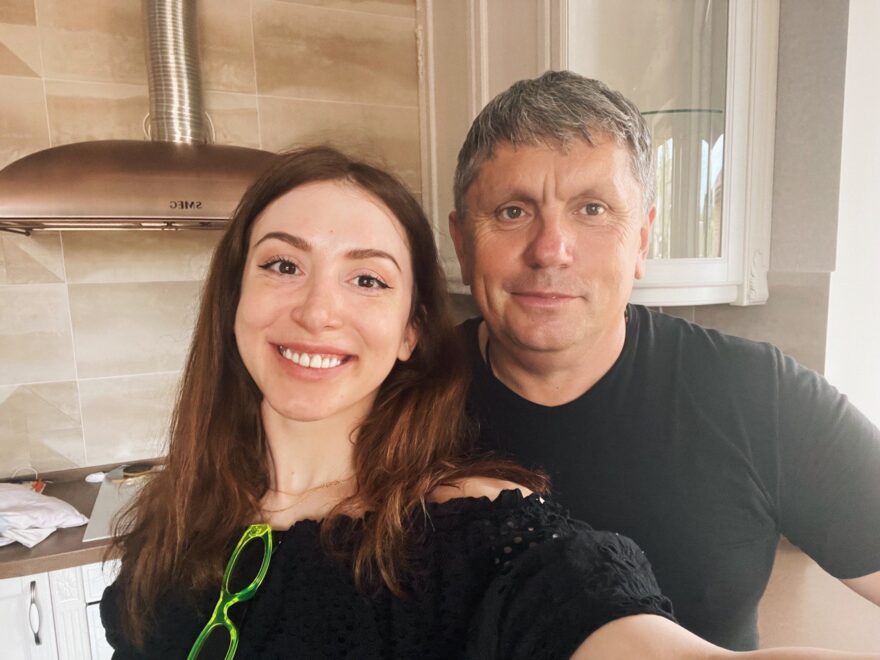 Alona Shevchenko y su padre Viktor.