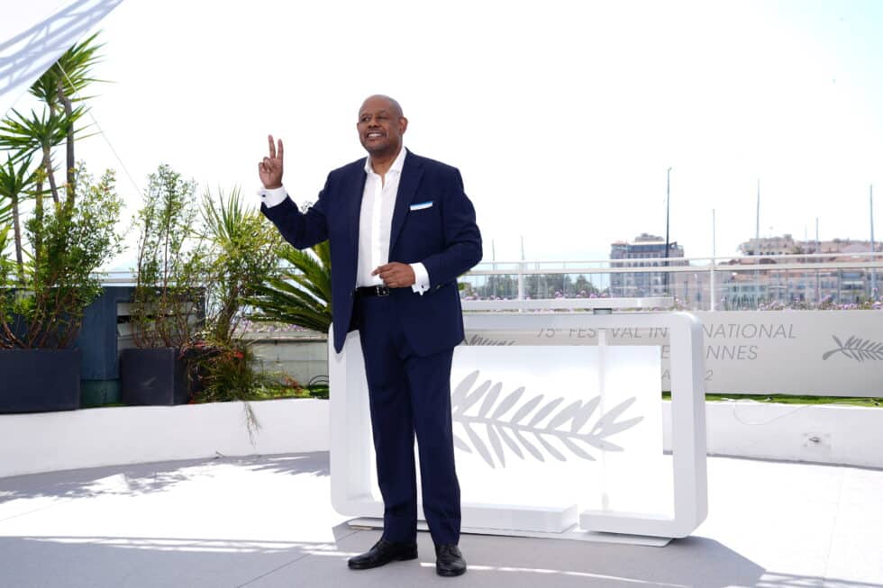 Forest Whitaker posa en el photocall antes de recibir la Palma de Oro Honorífica