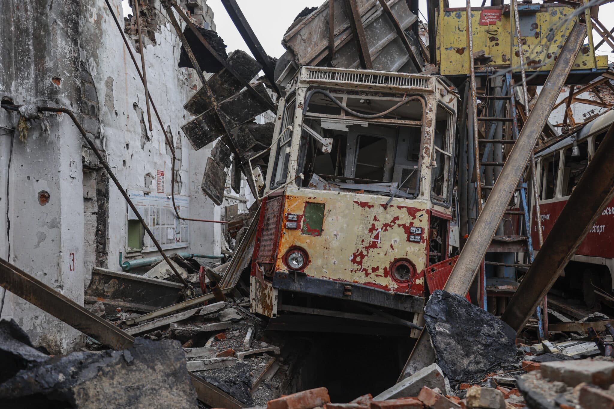 Destrozos en la ciudad de Mariúpol