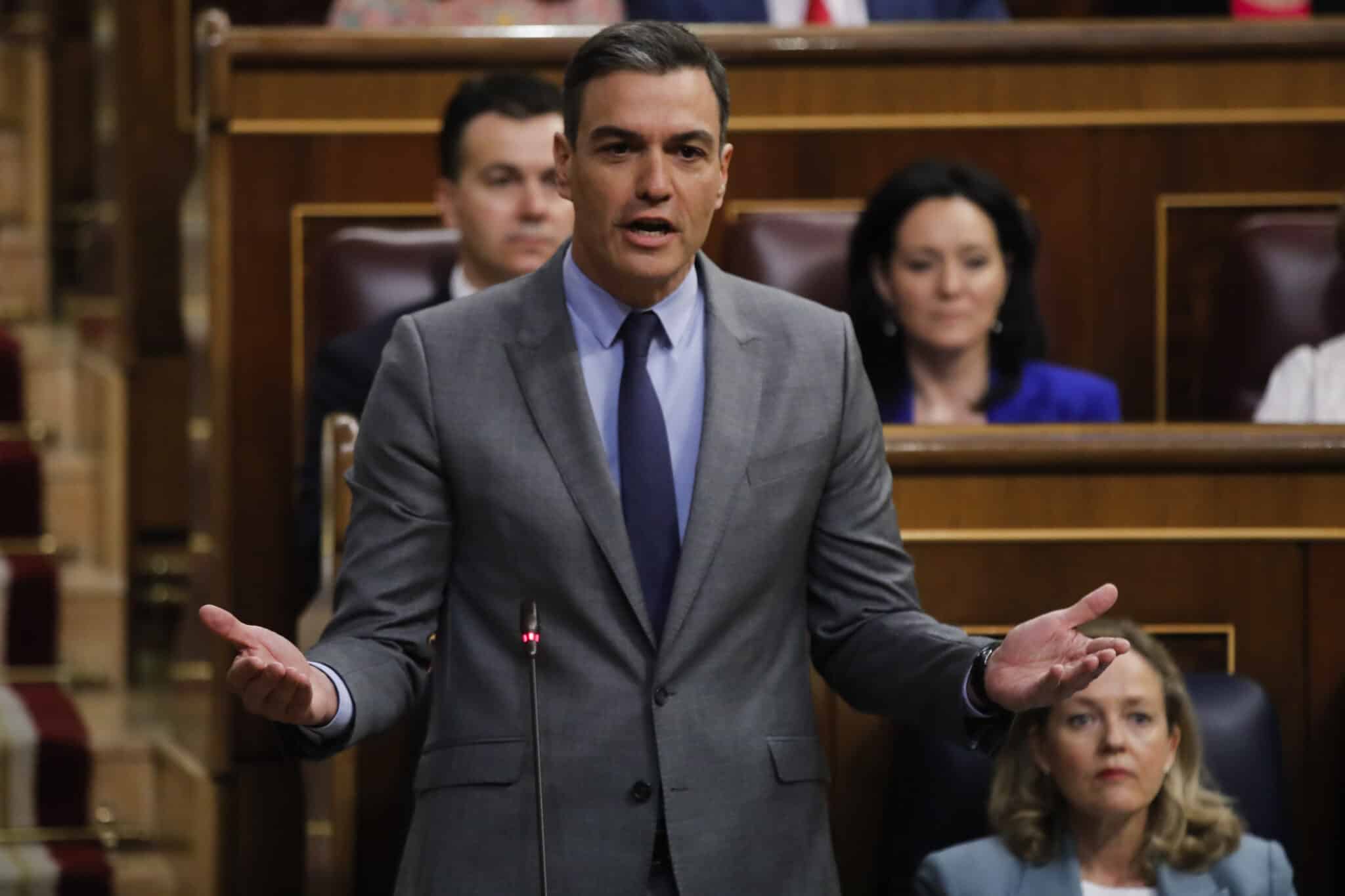 Pedro Sánchez, durante la sesión de control al Gobierno.