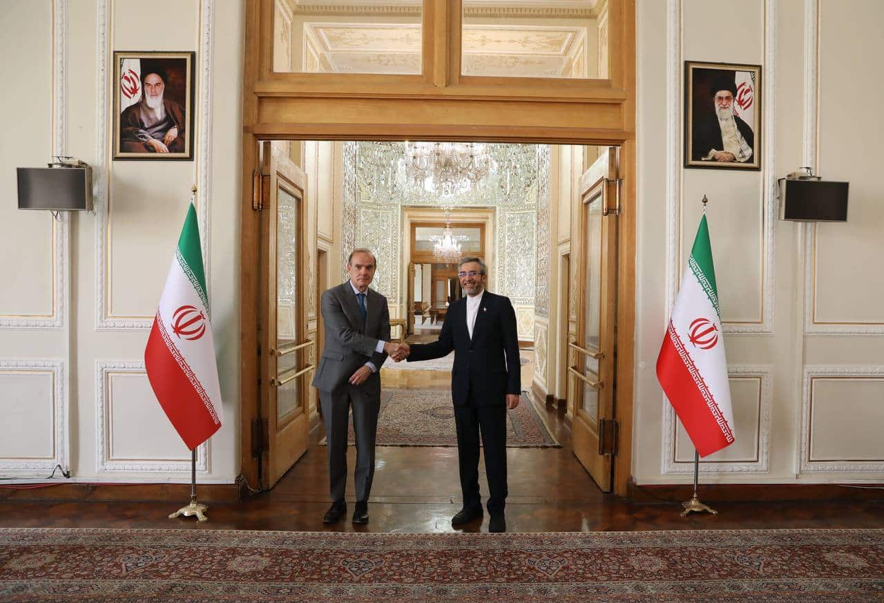 Enrique Mora junto al encargado de las negociaciones del tratado nuclear iraní
