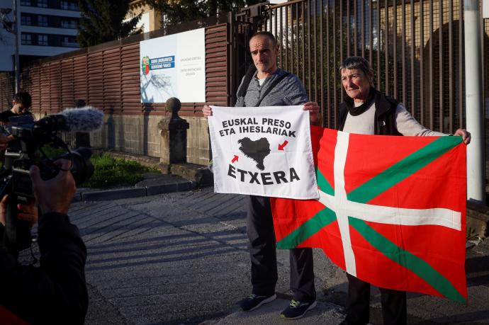 Xabier Atristain, a la salida de la cárcel de Martutene.