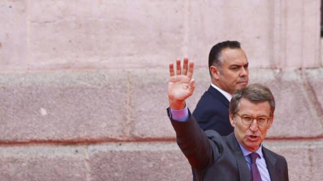 El presidente del PP, Alberto Núñez Feijóo, en el acto de conmemoración del 2 de mayo.