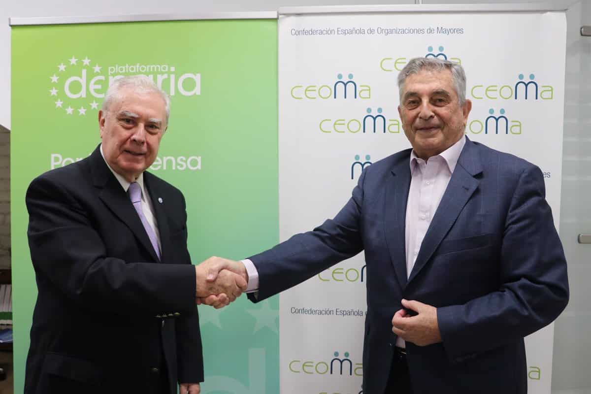 Los presidentes de la Plataforma Denaria y Ceoma suscriben un acuerdo para defender a las personas mayores de la exclusión financiera