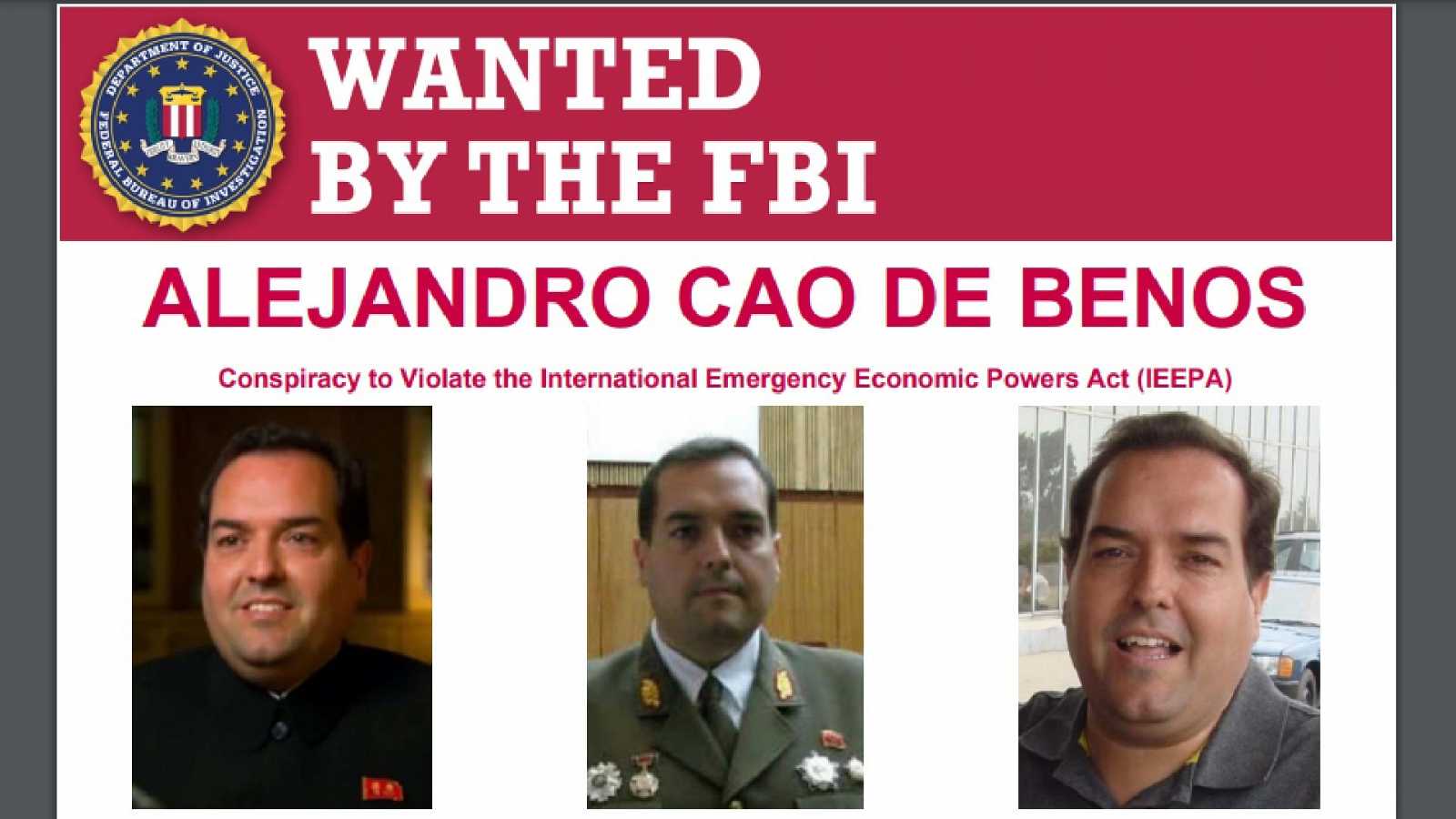 Captura del cartel de búsqueda y captura difundida por el FBI