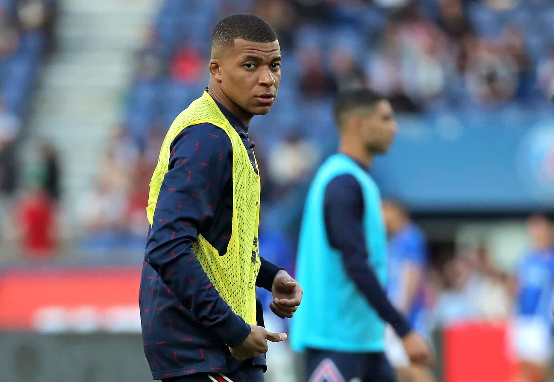 Kylian Mbappé, este domingo antes de su partido con el PSG.