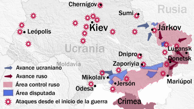 mapa-ucrania-24-mayo-3 Evolución de la invasión rusa de Ucrania.