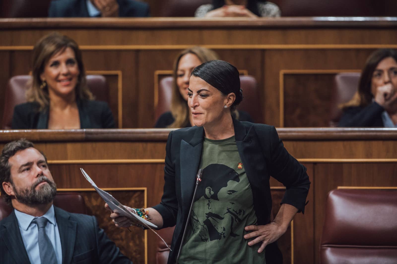 La diputada y candidata de Vox en Andalucía se despide del Congreso en su última intervención en una sesión de control al Gobierno.