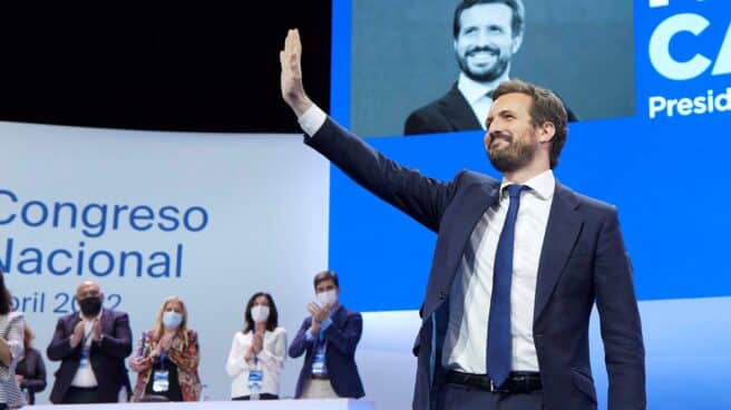 Pablo Casado, durante su intervención en el congreso del PP en el que se materializó el relevo en la presidencia.